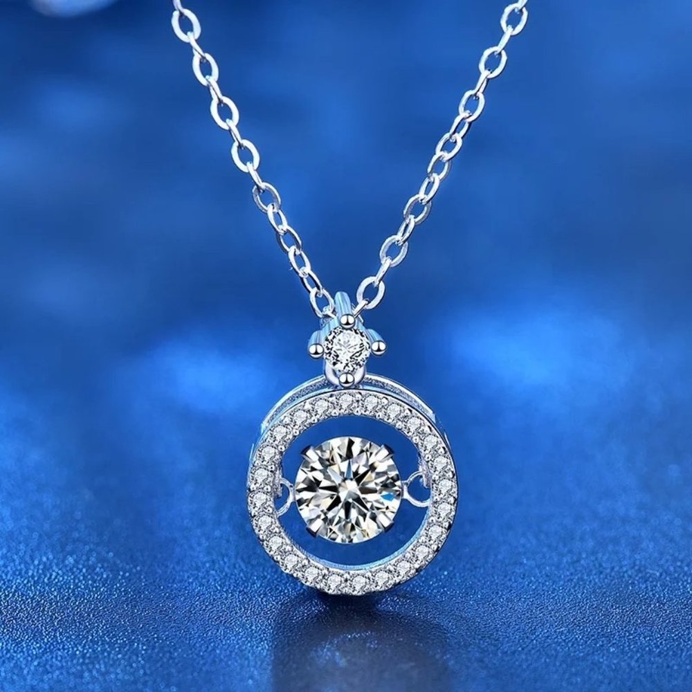 Certified 1/2ct. t.w. Diamond Dancing Necklace 18k White Gold over Italy Silver - Picture 5 of 16